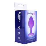 Loving Joy Jewelled Silicone Butt Plug Purple - Medium